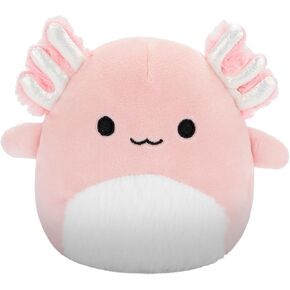 Squishmallows Original 8-Inch IndieMae Maroon Axolotl with Fuzzy Belly and Hearts Embroidery - Official Jazwares Plush