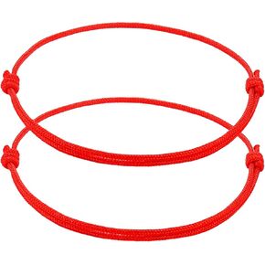 Set of 2Pcs Red String Bracelet for Women Men,Handmade Lucky Protection Couple Matching Bracelets Adjustable Kabbalah Evil Eye Tibetan Long Distance Bracelet Friendship, Graduation Gift