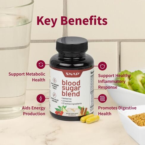 Snap Supplements Blood Sugar Blend - Support Healthy Blood Glucose Levels, 60 Capsules (Pack of 3) in Saudi Arabia