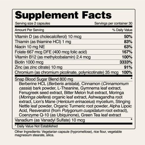 Snap Supplements Blood Sugar Blend - Support Healthy Blood Glucose Levels, 60 Capsules (Pack of 3) in Saudi Arabia
