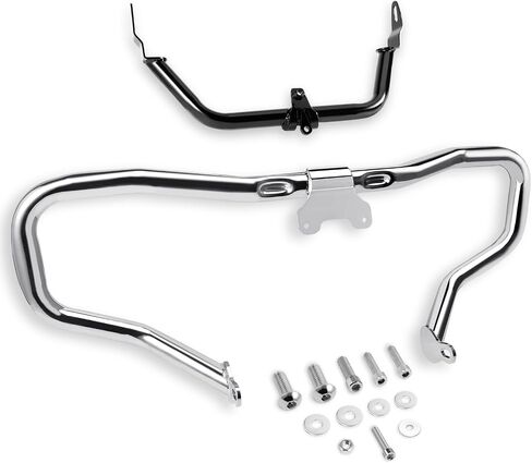 Chopped Engine Guard 1-1/4" Front Highway Crash Bar Protector W/Fairing Support Bracket Chrome Fit for 2015-2023 Road Glide Trike FLTR Models Replacement P/N 49000235 in Kuwait