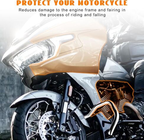 Chopped Engine Guard 1-1/4" Front Highway Crash Bar Protector W/Fairing Support Bracket Chrome Fit for 2015-2023 Road Glide Trike FLTR Models Replacement P/N 49000235 in Kuwait
