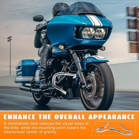 Chopped Engine Guard 1-1/4" Front Highway Crash Bar Protector W/Fairing Support Bracket Chrome Fit for 2015-2023 Road Glide Trike FLTR Models Replacement P/N 49000235 in Kuwait