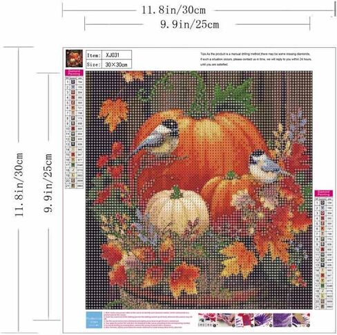 ZQEATRY 5D Fall Diamond Painting Kits for Adults,DIY Pumpkin Bird Diamond Art Round Drill Gem Art with Craft Kits for Home Wall Decor Gifts12x12inch in Saudi Arabia