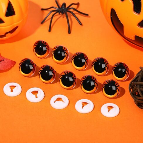 MUCUNNIA 10 قطع 16 مم عيون أمان عنكبوت للحياكة مع غسالات عيون أمان بلاستيكية لعيون الكروشيه اليدوية أميجورومي لحيوانات الكروشيه حيوانات الكروشيه DIY زينة الهالوين صناعة الدمى in Kuwait