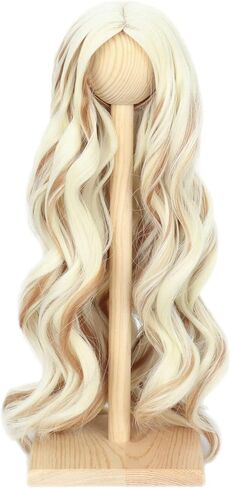 Miss U Hair 8-9 بوصة 1/3 BJD شعر مستعار لدمية MSD DOD Pullip Dollfie شعر طويل مجعد ليس للإنسان (بيج بني) in Kuwait