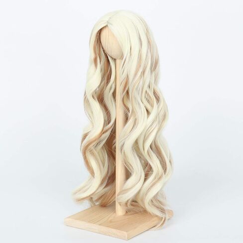 Miss U Hair 8-9 بوصة 1/3 BJD شعر مستعار لدمية MSD DOD Pullip Dollfie شعر طويل مجعد ليس للإنسان (بيج بني) in Kuwait