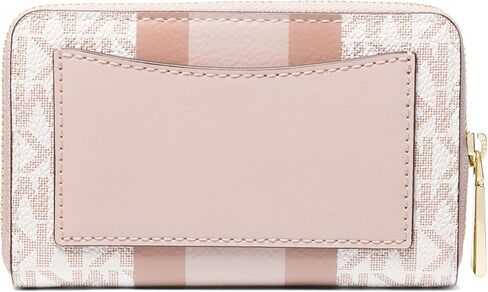 Michael Kors Women's Jet Set Small Zip Around Card Case, Optic White/Soft Pink in Kuwait