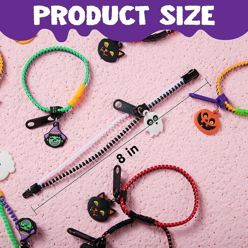 JOYIN 60 PCS Halloween Zipper Bracelets Bulk Set, Friendship Zipper Wristbands for Kids Gift, Halloween Trinkets, Halloween Goodie Bag Fillers, Classroom Prizes in Saudi Arabia