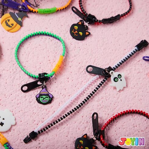 JOYIN 60 PCS Halloween Zipper Bracelets Bulk Set, Friendship Zipper Wristbands for Kids Gift, Halloween Trinkets, Halloween Goodie Bag Fillers, Classroom Prizes in Saudi Arabia