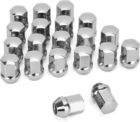 Dynofit 14mmx1.5 صواميل العروة تناسب Che/vy Buick Cadillac Challenger Sedan، 20 قطعة من قطعة واحدة بنمط OEM لعجلة OEM استبدال OE# 611-330|611-331، M14x1.5 صواميل عروة مصنع سوداء رفيعة لحافة مخزون Je/ep Ram in Kuwait