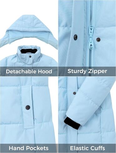 ZSHOW Women's Long Quilted Winter Coat Waterproof Warm Puffer Jacket Parka with Detachable Hood in Saudi Arabia