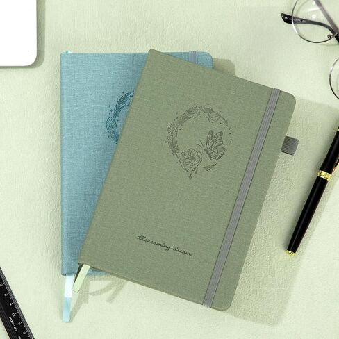 CAGIE Lined Journal for Women 320 Pages 100gsm Thick Journals for Writing, Diary for Women A5 Writing Journal for Work Travel Butterfly Notebook with Pocket, 5.7 x 8.3 Inches, Beige in Saudi Arabia