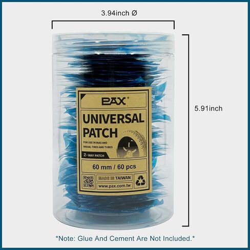 PAX 50 قطعة 55 × 55 مم أنبوب مطاطي عالمي مربع ورقع إصلاح الإطارات، إطارات شعاعية ومتحيزة مناسبة، الدراجات النارية، السيارات، الشاحنات، المركبات الزراعية، النهر العائم in Kuwait