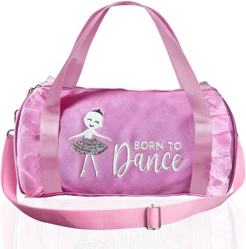 حقائب الرقص من بينك برينسس بايل للفتيات الصغيرات من الباليرينا للأطفال الصغار مع جيب مزدوج الطبقات وحزام قابل للتعديل لأحذية Tutu in Kuwait