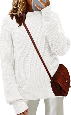Zeagoo Women's 2024 Fall Turtleneck Sweaters Trendy Loose Long Sleeve Knit Pullover Jumper Tops in Saudi Arabia