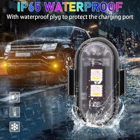 ضوء LED بدون طيار، أضواء LED القوية، 8 ألوان USB مضادة للتصادم، فلاش LED قابل لإعادة الشحن، للطيران الليلي بدون طيار، يناسب DJI Mini 4 Pro، Avata 2، Mini 4k وجميع ملحقات طائرات RC بدون طيار. (4 قطع) in Kuwait