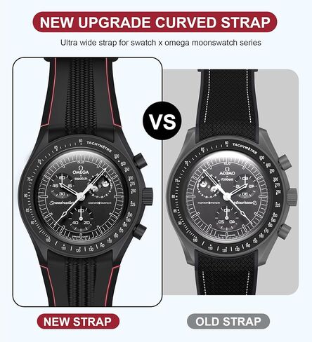 Strap for Moonswatch Watch,No Gap Silicone Strap for Omega X Swatch Speedmaster Moonswatch Watch 20mm,Soft Replacement Curved Strap for Swatch Omega Men Women in Saudi Arabia