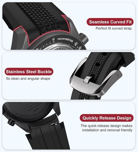 Strap for Moonswatch Watch,No Gap Silicone Strap for Omega X Swatch Speedmaster Moonswatch Watch 20mm,Soft Replacement Curved Strap for Swatch Omega Men Women in Saudi Arabia
