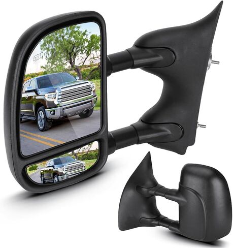 Towing Mirrors Compatible with Ford Excursion 2001 2002 2003 2004 2005, F-250 F-350 Super Duty 1999-2007 with Power Heated Manual Folding Telescoping Pair in Saudi Arabia