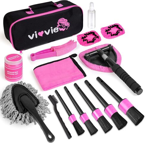 Vioview Pink Car Vacuum Cleaner - Handheld Car Vacuum with Attachments, 15 Ft Cord & Bag - High Power Portable Vacuum Cleaner for Car Interior Accessories Cleaning in Kuwait