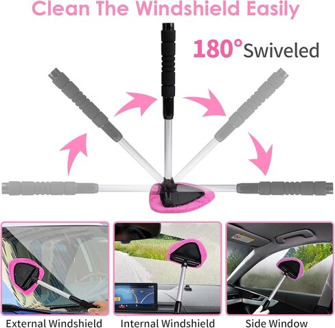 Vioview Pink Car Vacuum Cleaner - Handheld Car Vacuum with Attachments, 15 Ft Cord & Bag - High Power Portable Vacuum Cleaner for Car Interior Accessories Cleaning in Kuwait
