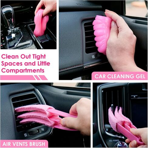 Vioview Pink Car Vacuum Cleaner - Handheld Car Vacuum with Attachments, 15 Ft Cord & Bag - High Power Portable Vacuum Cleaner for Car Interior Accessories Cleaning in Kuwait