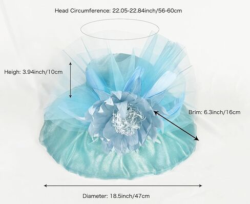 Organza Church Derby Hats for Women Wedding Tea Party Fascinator Floral Wide Brim Sun Hat in Saudi Arabia