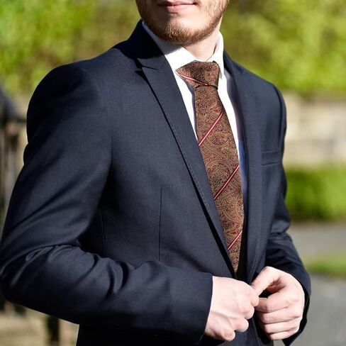 MANSPHIL 100% Silk Neckties for Men, 3.15" Wide, Plaid Striped Floral Classic Pattern Suit Ties for Wedding Business in Kuwait