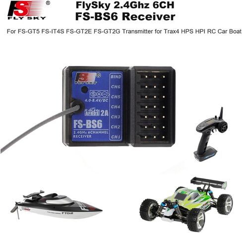 GoolRC Flysky FS-BS6 Receiver 2.4Ghz 6CH AFHDS2 Receiver Compatible with Flysky FS-GT5 FS-IT4S RC Transmitter for RC Car Boat (2PCS) in Saudi Arabia