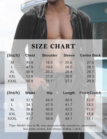 LecGee Mens Tracksuit Long Sleeve Full Zip Velour Hoodie Jacket Jogger Sweatpants Casual Velvet Sweatsuits Set M-3XL in Kuwait
