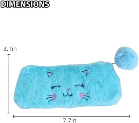 Selena Cat Plush Pen Pouch Box with 2Pcs kawaii Pens Cute Pen Organizer Case Aesthetic Adorable Estuche Para Lapices (Pink) in Saudi Arabia