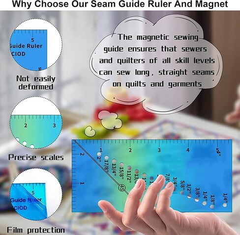 Seam Guide Ruler and Magnetic Seam Guide for Sewing Machine, Sewing Machine Accessories Kits Contains Sewing Guide Ruler and Magnetic in Saudi Arabia