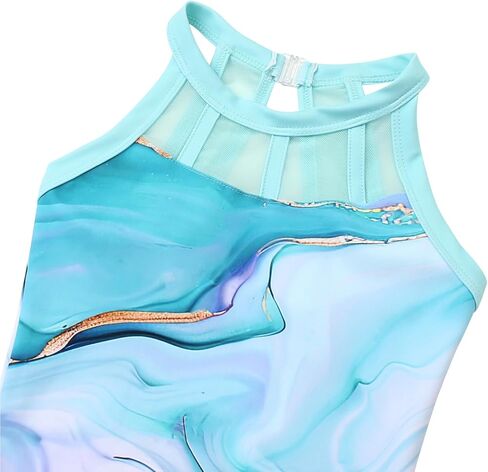 Gymnastics Leotards for Girls With Shorts Sparkly Ballet Dance Mesh Tank Activewear in Saudi Arabia