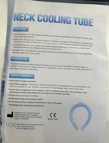 Comfpet Neck Cooling Tube, Wearable Neck Cooler for Hot Summer, Hands Free Cooling Neck Wrap for Outdoor Workers, Sports, Relief Hot Flashes, Freeze Below 64°F(Blue) in Kuwait