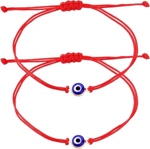 Set of 2Pcs Red String Bracelet for Women Men,Handmade Lucky Protection Couple Matching Bracelets Adjustable Kabbalah Evil Eye Tibetan Long Distance Bracelet Friendship, Graduation Gift in Saudi Arabia
