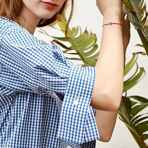 Set of 2Pcs Red String Bracelet for Women Men,Handmade Lucky Protection Couple Matching Bracelets Adjustable Kabbalah Evil Eye Tibetan Long Distance Bracelet Friendship, Graduation Gift in Saudi Arabia