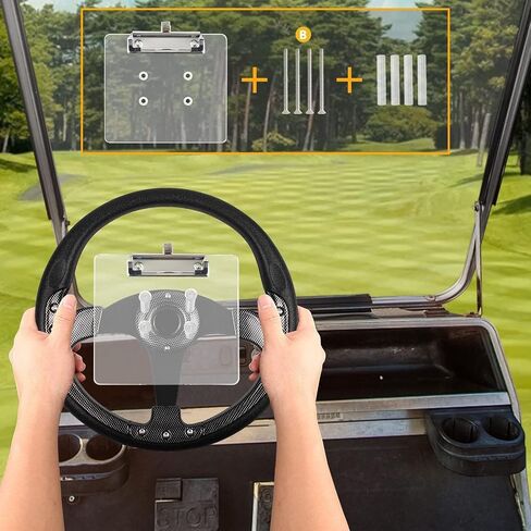 حامل بطاقة الأداء لعربة الجولف مع حامل قلم على عجلة قيادة عربة الجولف لعربات الجولف EZGO Club Car Yamaha باللون الأسود (ملاحظة لا تتضمن عجلة قيادة عربة الجولف in Kuwait