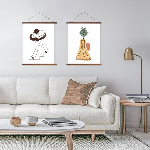 HEART ART Magnetic Poster Hanger Frame,36x24,36x48,36x12 Poster Frame Wood Wooden Magnet Hanging Kit for Walls Map Canvas Artwork (Black,8") in Saudi Arabia