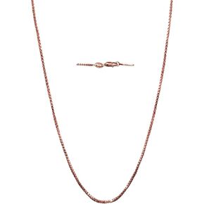 14K Real Yellow/White/Rose Gold Solid Box Link Chain Necklace with Lobster Claw Clasp, Jewelry Gift for Women or Men