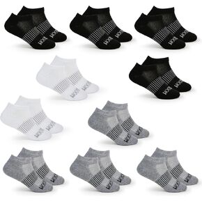 Fruit of the Loom Boys Socks - Low Cut Ankle Socks 10 Pack - Cushioned, Breathable, No Show Kids Socks (Little/Big Boys)