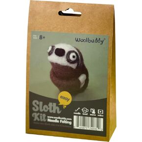 Woolbuddy Needle Felting Kit, Sloth Felting Kit, Felting Kit for Beginners Adult, Wool Felting Kit Includes Felting Supplies, Carded Felting Wool, 2 Needle Felting Needles