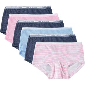 Fruit of the Loom Girls' Assorted Boyshort Underwear (Assorted Color - 6 Pack, 12)