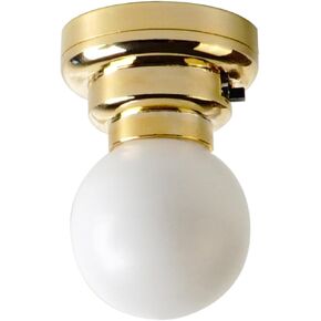 1:12 Scale Dollhouse Battery Powered LED Ceiling Light for Doll, Roombox and Diorama (Brass)