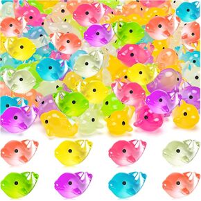 68PCS Luminous Mini Resin Dolphins Tiny Dolphin Figurines Glow in The Dark, Cute Miniature Dolphins Animal Statues for Micro Fairy Garden Landscape Aquarium Birthday Hidden Game (7 Colors)
