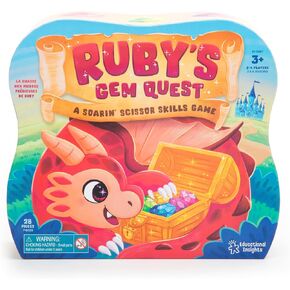 Educational Insights Ruby's Gem Quest Scissor Skills Game - Preschool Board Games, Sorting Toys for Toddlers, Gift for Ages 3+