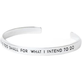 ANGEL STUDIOS | Cabrini Cuff Bracelet | “The World Is Too Small For What I Intended To Do" | Inspirational Quote Mantra Bangle Gift | Saint Mother Frances Cabrini Bracelet Stack | Gold & Silver Plated Brass