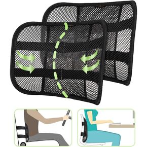 Lumbar Support with Breathable Mesh Layers and Double Sturdy Adjustable Straps, Comfortable Ergonomic Backrest for Office Chair and Car Driver Seat, Posture Cushion and Lower Back Support Pain Relief