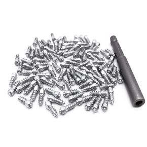 Marrkey 12mm Carbide Screw Tire Studs Snow Spikes Anti-Slip/Anti-ice for Car/Snowmobile/Tractor/ATV/UTV/Motorcycle/Short Lug/Bicycles/Shoes with Installation Tool - Pack of 100