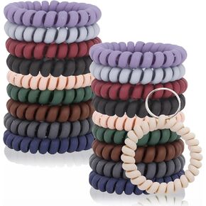 BIHRTC Pack of 5 Mix Color Plastic Coil Wrist Coil Stretch Wristband Elastic Stretchable Spiral Bracelet Key Ring Key Chain Key Hook Key Holder for Gym Pool ID Badge and Outdoor Sports